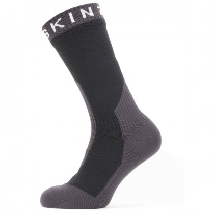 Nepromokavé ponožky Sealskinz WP Ext Cold Weather Mid černá/šedá Black/Grey/White