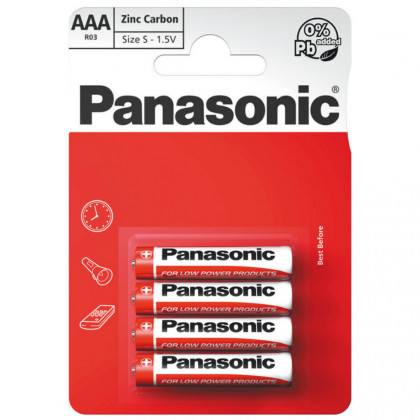 Акумулятор Panasonic Zinc AAA/4 білий/червоний