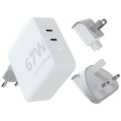Зарядний пристрій Xtorm 67W GaN-Ultra Travel Charger + USB-C PD Cable білий white