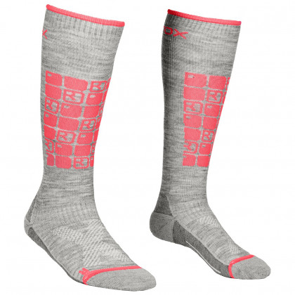 Жіночі шкарпетки Ortovox W's Ski Compression Socks сірий/рожевий grey blend