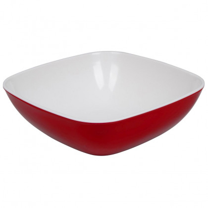 Čtvercová miska Bo-Camp Bowl square melamine large 2-tone červená Red/White