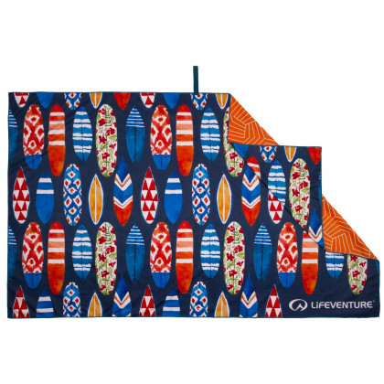 Швидковисихаючий рушник LifeVenture Printed SoftFibre Trek Towel синій/помаранчевий