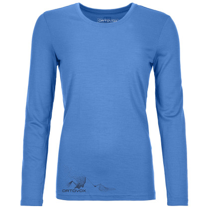 Жіноча футболка Ortovox 185 Merino Logo Spray Ls W синій