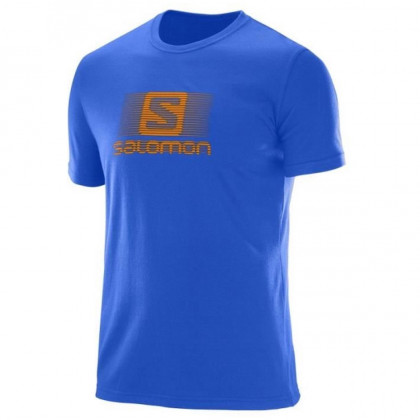 Pánské triko Salomon Blend Logo SS Tee M modrá Surf The Web