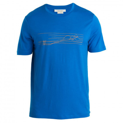 Чоловіча футболка Icebreaker M Tech Lite II SS Tee Ski Stripes синій