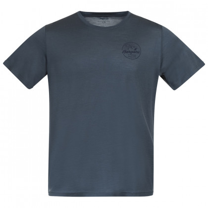Чоловіча футболка Bergans Graphic Wool Tee темно-синій