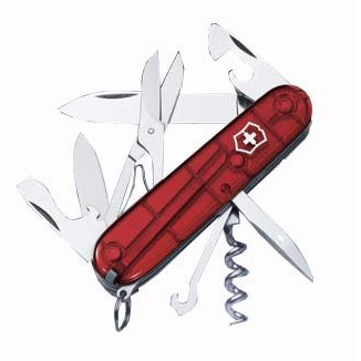 Кишеньковий ніж Victorinox Climber червоний прозорий trans red