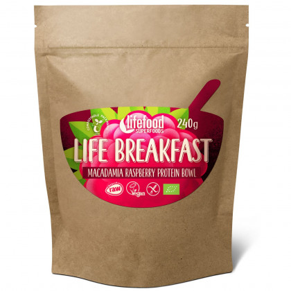 Kaše Lifefood Life Breakfast Bio Raw malinová s makadamiemi