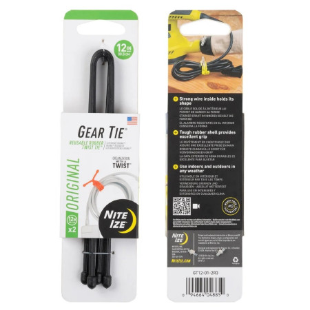 Дріт для зв'язування Nite Ize Gear Tie 12" чорний Černá