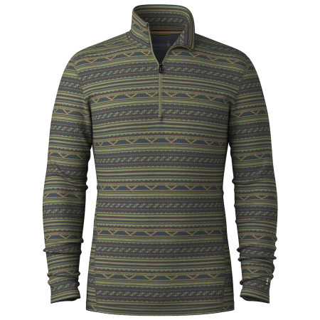 Чоловіча функціональна футболка Smartwool M Classic Thermal Merino Base Layer 1/4 Zip темний хакі WINTER MOSS SUMMMIT SOUL