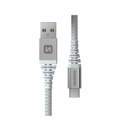 Кабель Swissten Kevlar USB / USB-C 1,5 m білий white