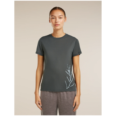 Жіноча функціональна футболка Icebreaker Merino Blend Core SS Tee Panax сірий OBSIDIAN