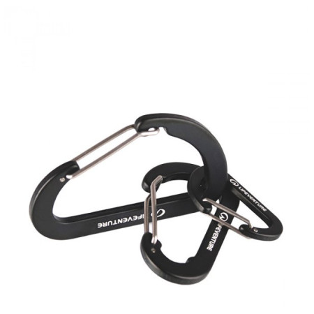 Karabiny Lifeventure Karabiners (3 Pack) černá