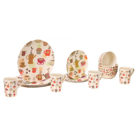 Набір посуду Vango Bamboo 4-Person Set бежевий CoffeeCupPrint