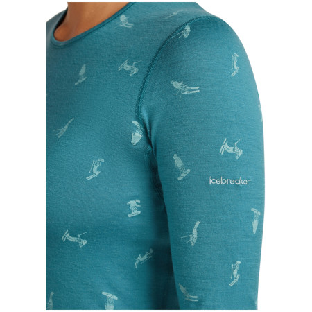 Жіноча функціональна футболка Icebreaker Women Merino 200 Oasis LS Crewe Snow Day