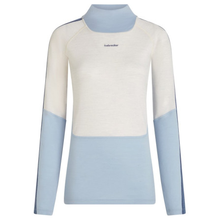 Жіноча функціональна футболка Icebreaker Women Mer 200 Oasis+ LS High Neck білий/синій Zin/Ecrht/Dw/Cb