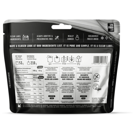 Дегідрована їжа Lyo food Вівсяний Payasam