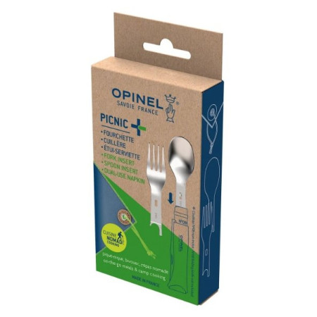 Столовий прибор Opinel Picnic Plus з виделкою/ложкою/серветкою