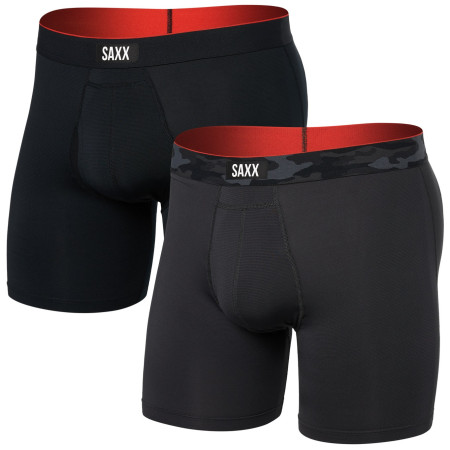 Боксерки Saxx Multi-Sport Mesh Boxer Brief Fly 2Pk чорний/сірий remote camo wb/black