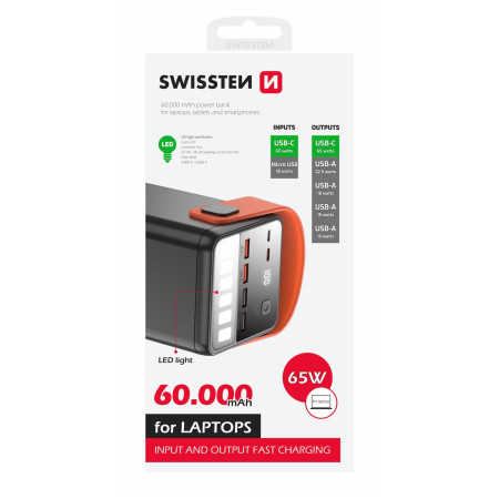 Повербанк Swissten Power Line 60000 mAh 65W