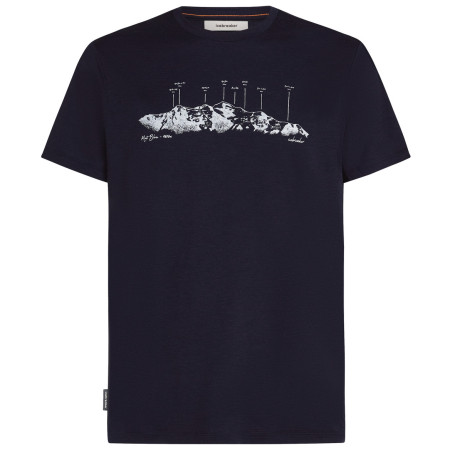 Чоловіча футболка Icebreaker Men Merino 150 Tech Lite SS Tee The Peaks темно-синій Midnight Navy