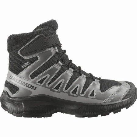 Дитяче взуття Salomon Xa Pro Winter Wp J Black-Castlerock-Cloudburst чорний/сірий Black / Castlerock / Cloudburst