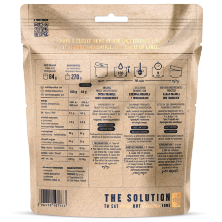 Дегідрована їжа Lyo food Какаова гранола з полуницею