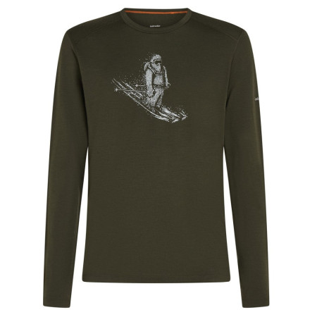 Чоловіча функціональна футболка Icebreaker Men Merino 200 Oasis LS Crewe SkiingYeti темно-зелений Dk Loden