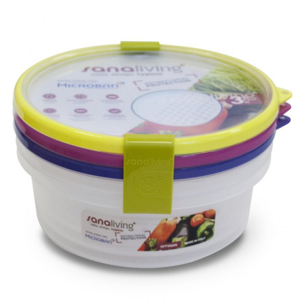 Контейнер для перекусу Omada Sanaliving Box Set 3x o18x6,5cm/1L