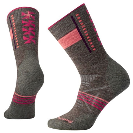 Dámské ponožky Smartwool W Phd Outdoor Medium Pattern Crew šedá/fialov Taupe