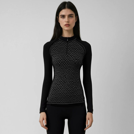 Жіноча функціональна футболка Zulu Merino 240 Zip Long