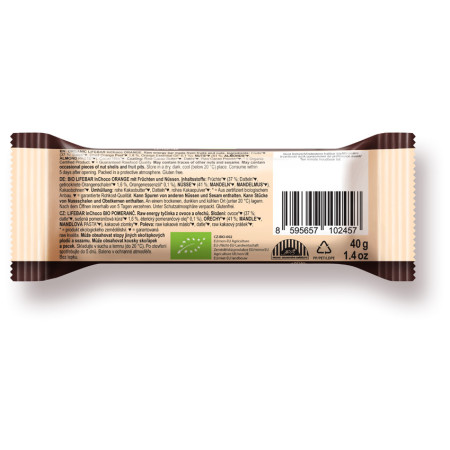 Енергетичні батончики Lifefood Pomerančová RAW BIO 40 g