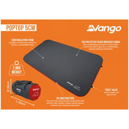 Самонадувний матрац Vango PopTop 5cm