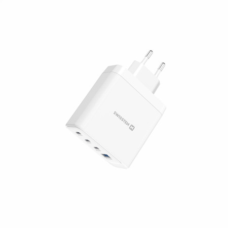 Адаптер Swissten GaN 2X USB-C 100W + 1X USB-C 20W + 1X USB-A 30W