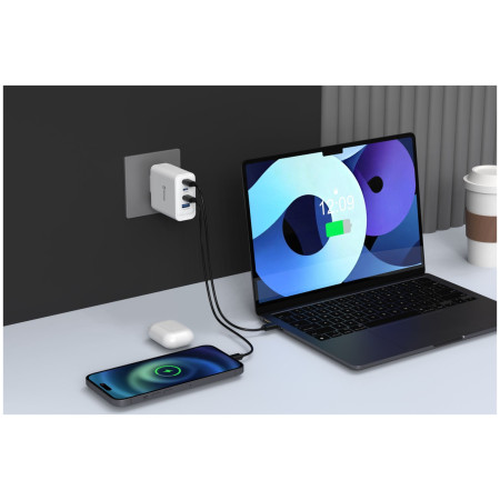Адаптер Swissten GaN 2X USB-C 100W + 1X USB-C 20W + 1X USB-A 30W