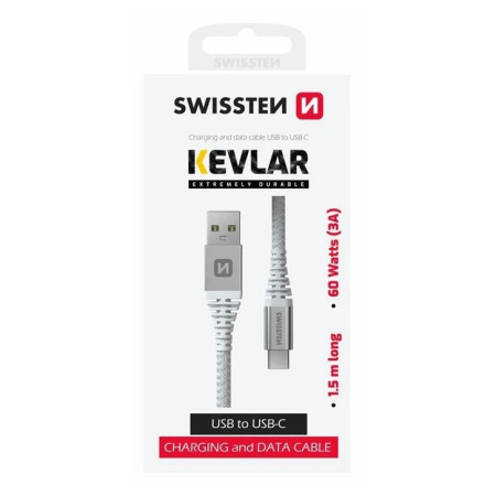 Кабель Swissten Kevlar USB / USB-C 1,5 m