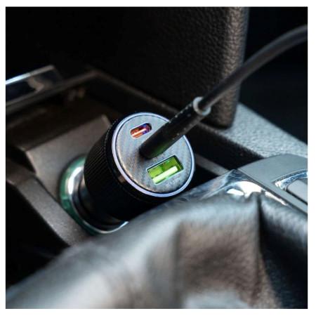 Адаптер Swissten Car Charger 2x USB-C PD + USB-A, 95 W + cabel USB-C / USB-C, 1 m