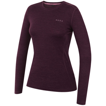 Жіноча футболка MOOA MerinoSilk 160 long темно-фіолетовий dark purple melange