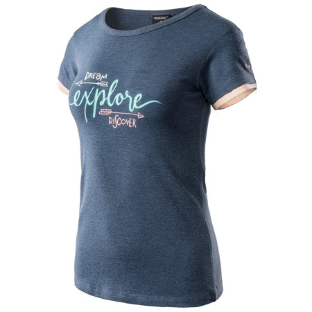 Жіноча футболка Hi-Tec Lady Solero синій/помаранчевий InsigniaBlueMelange/PeachAmber