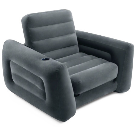 Надувне крісло Intex Pull-out Chair темно-сірий grey