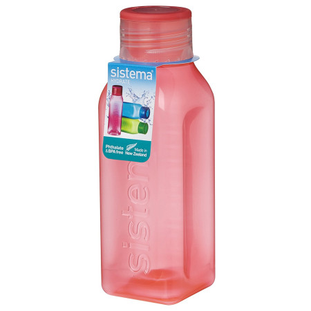 Láhev Sistema Square 475ml červená