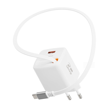 Адаптер Swissten SlideCharge Gan 30W, 1X USB-A 18W