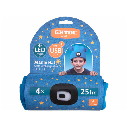 Шапка з налобним ліхтариком Extol Kids
