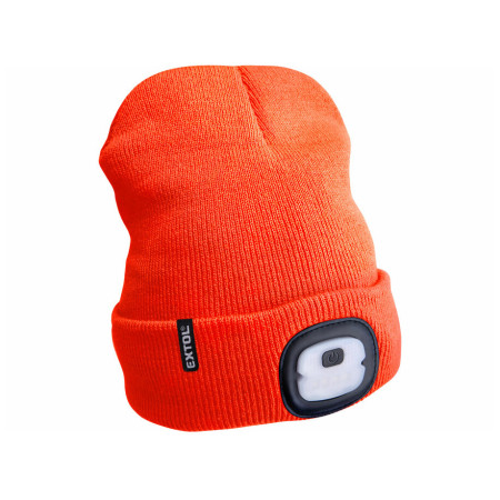 Шапка з налобним ліхтариком Extol Light Economy помаранчевий