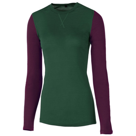 Жіноча футболка Warg Merino 165 довгий рукав зелений/червоний