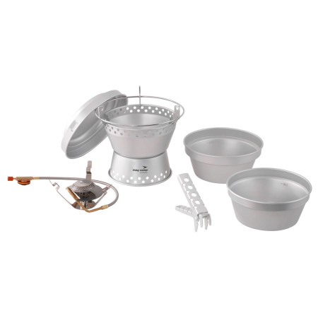 Набір посуду і пальника Easy Camp Storm Cooker & Stove set срібний Silver