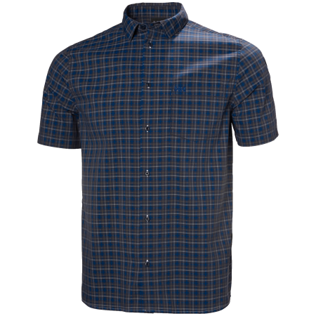 Чоловіча сорочка Helly Hansen Fjord Qd Ss Shirt 2.0 темно-синій Navy Vika Micro Plaid
