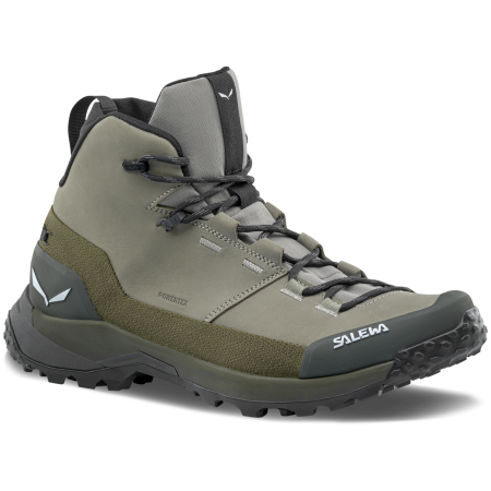 Чоловічі туристичні черевики Salewa Puez Leather Mid Ptx M хакі Shadow/Dark Olive