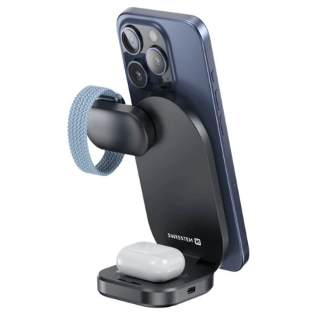 Бездротовий зарядний пристрій Swissten MagBase 3-in-1