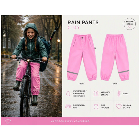 Дитячі водонепроникні штани DucKsday Rainpants Pink/em